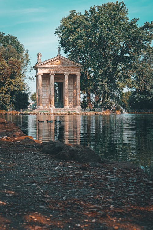 Lakeshore with the Tempio di Esculapio in the Background