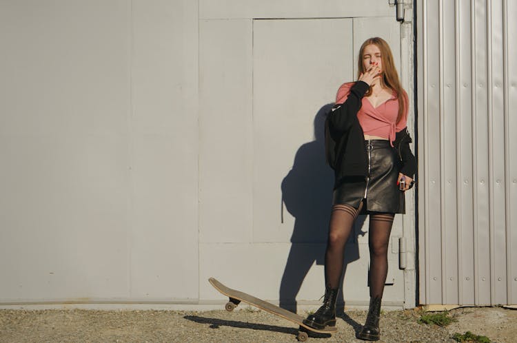 A Woman Smoking Cigarette