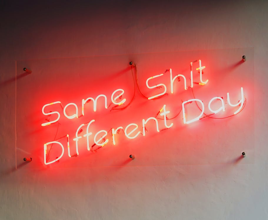 Free Same Shit Different Day Neon Sign Stock Photo