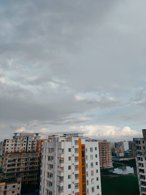 Kostenloses Stock Foto zu drohne erschossen, gebäude, himmel