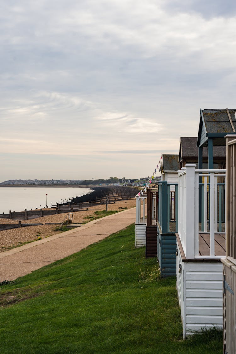 Line Of A Wooden Cabin At The Sea