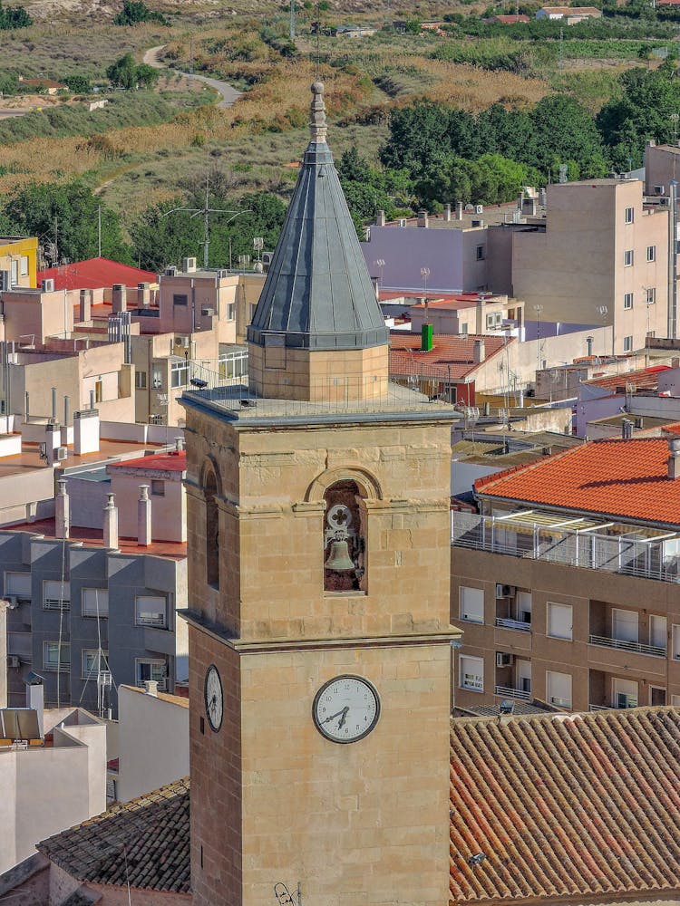 Church Tower With A Clock