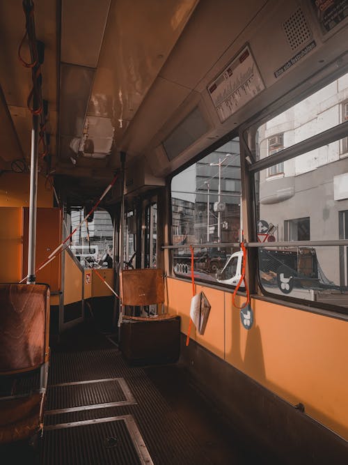 Empty Old Tram Interior