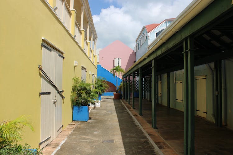 A Pathway Between Concrete Houses