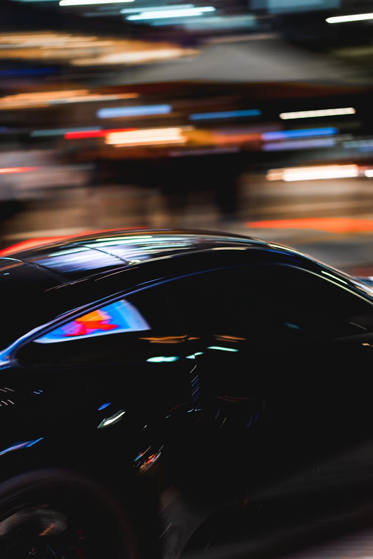 Black Sports Car At Night