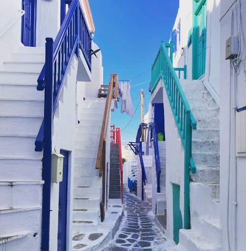 ギリシャ, 垂直ショット, 家の無料の写真素材