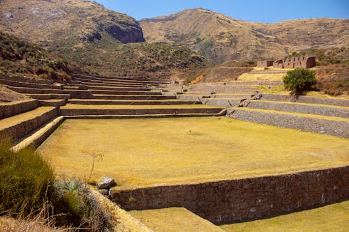 Inca Stone Terraces at the Tipon Archaeological Site, Cusco, Peru