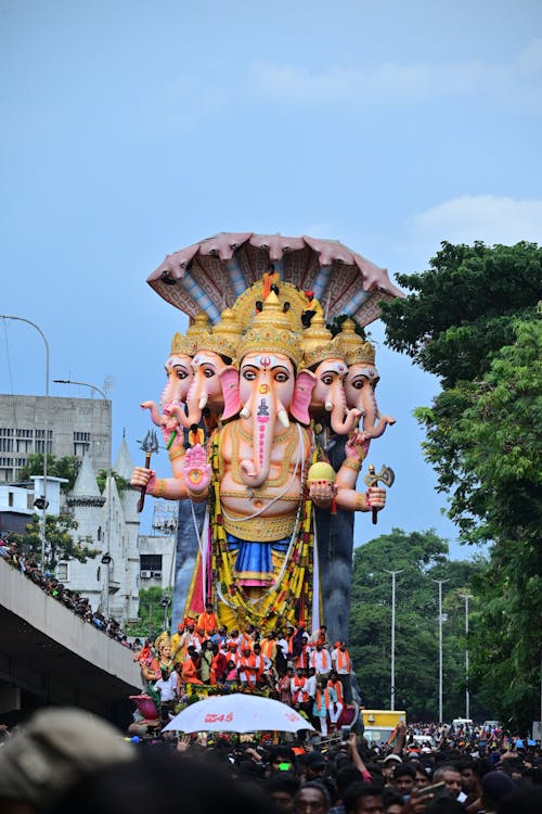 Huge Ganesh Statue on Traditional City Festival