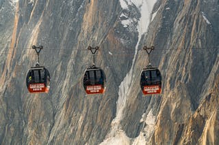 Red and Black Cable Cars
