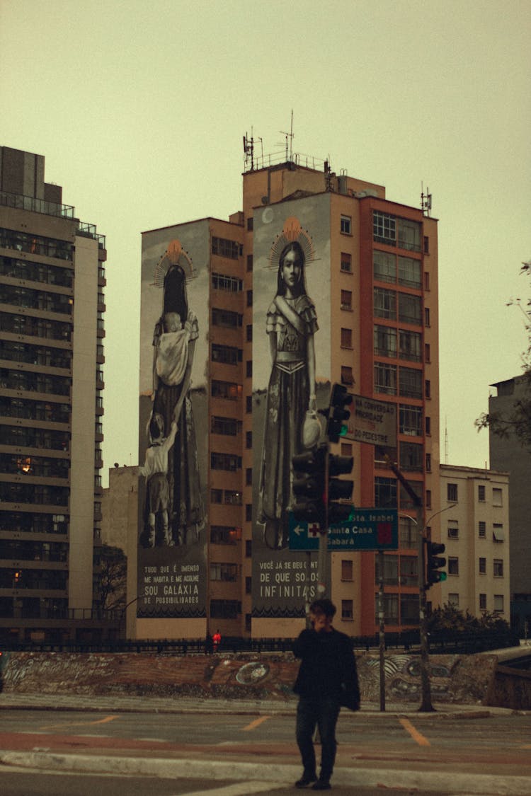 Murals On Buildings In Sao Paulo, Brazil