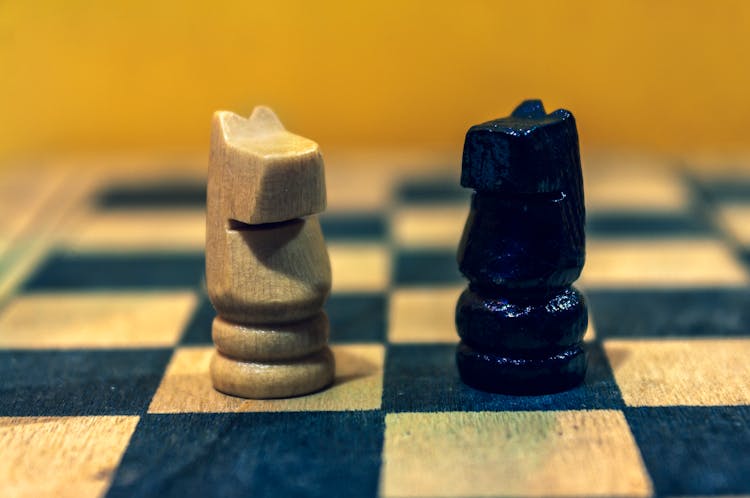 Close-Up Shot Of Chess Pieces 