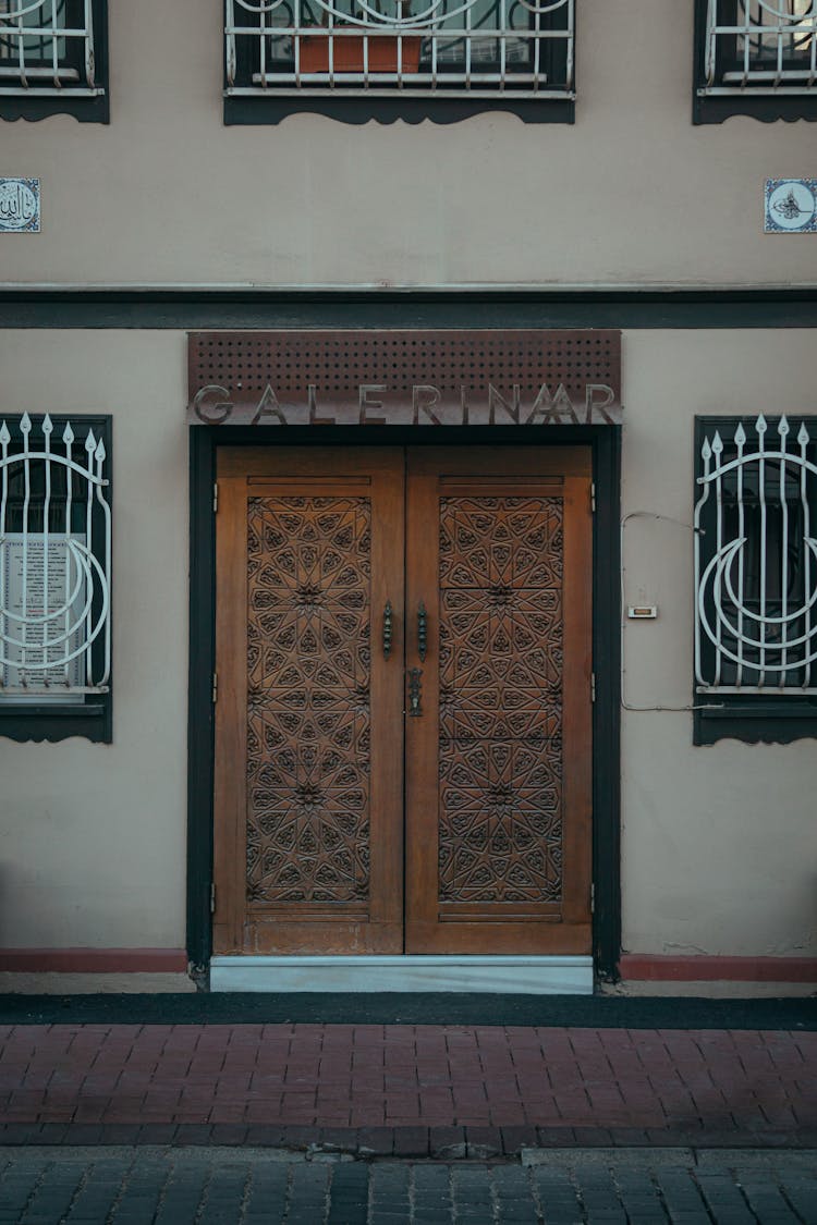 Building Exterior And The Door To An Art Gallery 