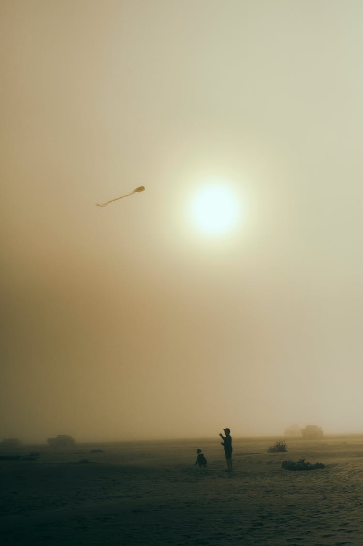 Kids Holding A Kite 