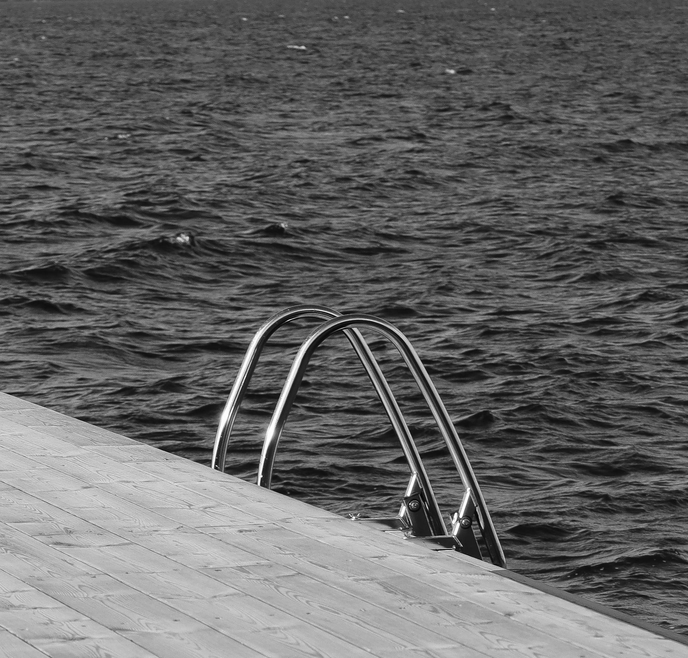 White Ladder Into Water Free Stock Photo white-ladder-into-water-free-stock-photo