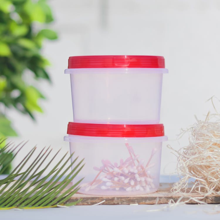 Close Up Of Two Plastic Containers