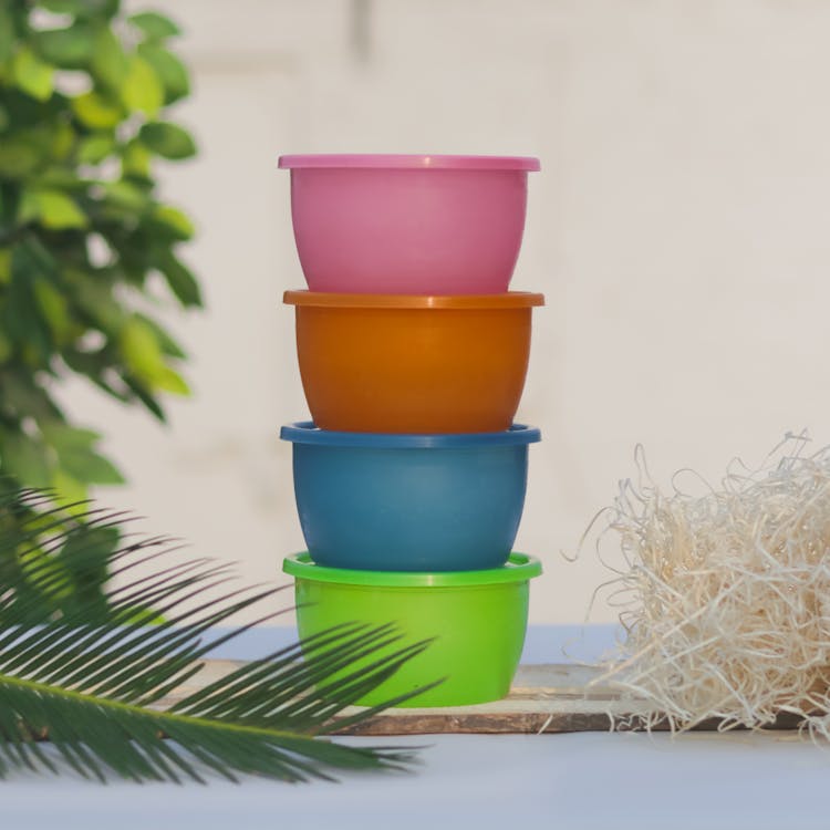 Colorful Plastic Containers Pile