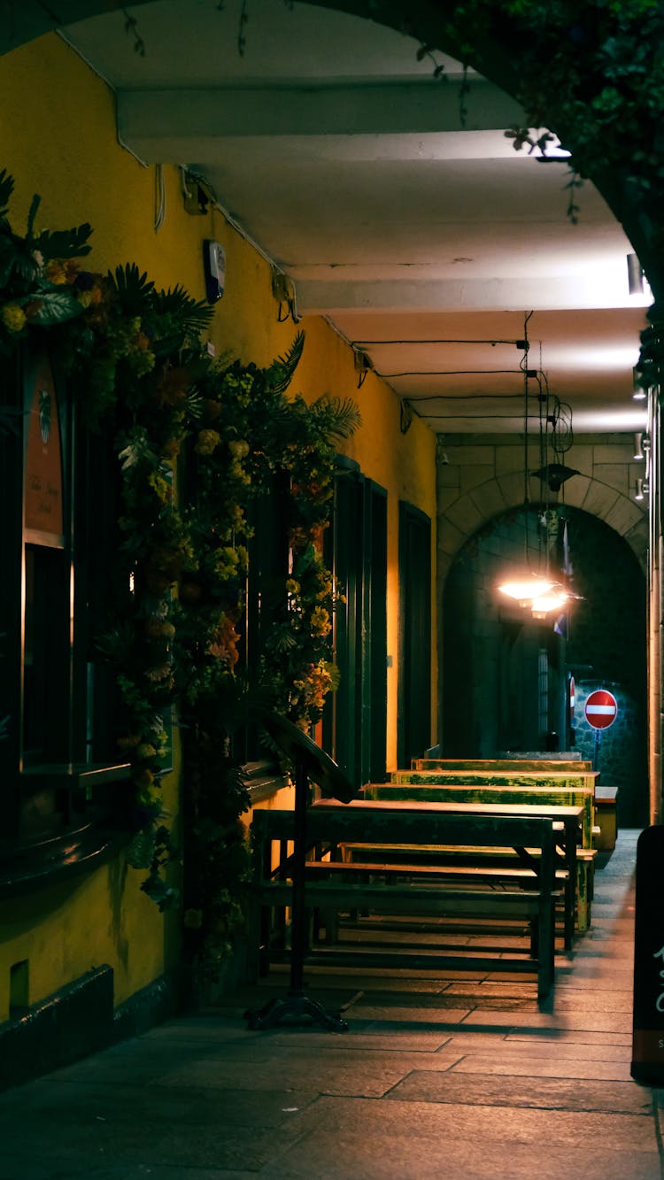 Benches And Tables Of Restaurant