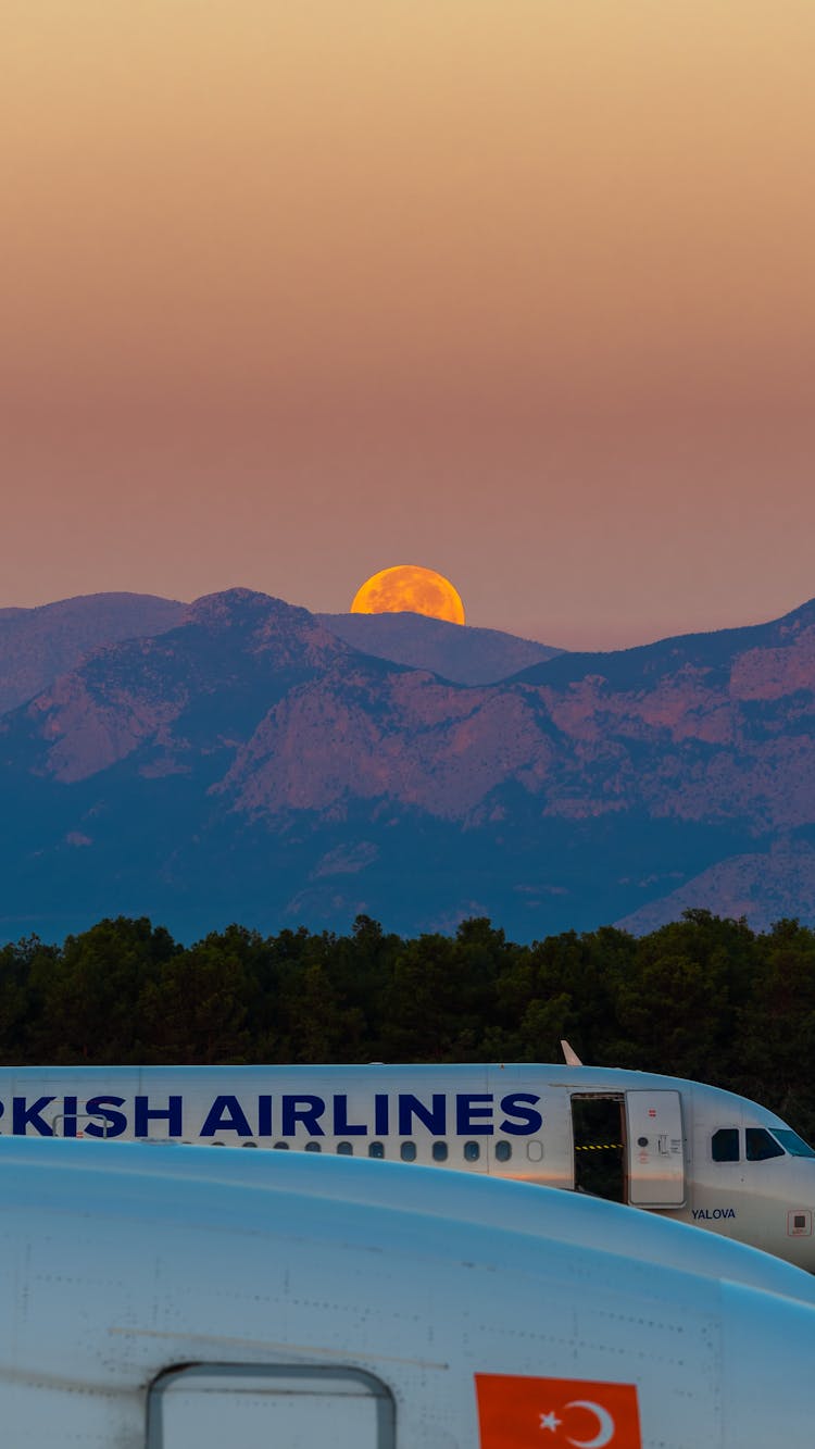 Moon Behind Mountain