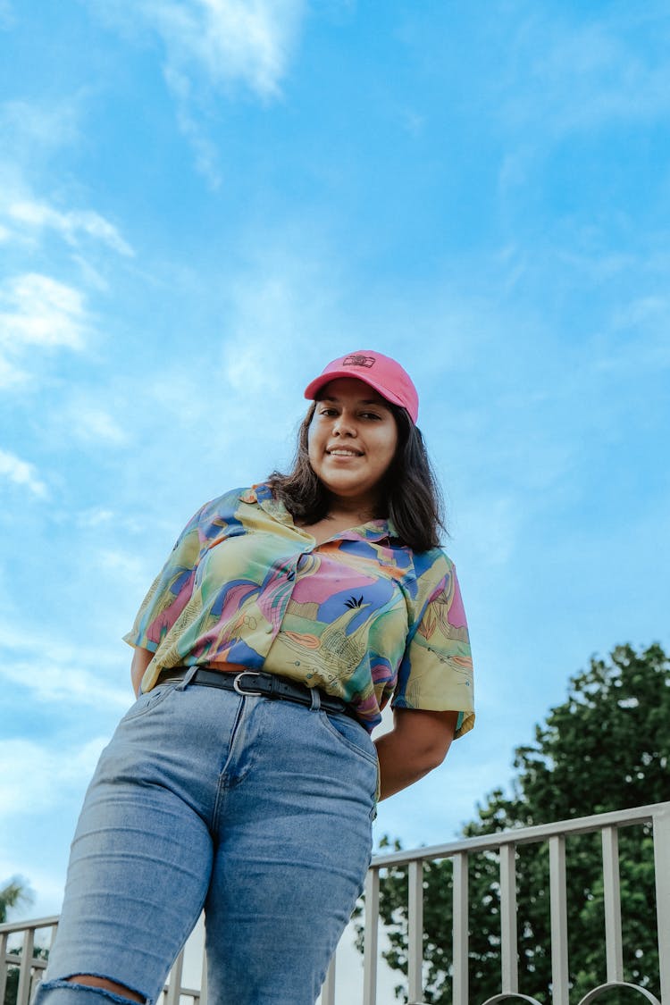 Smiling Teenager Girl Standing