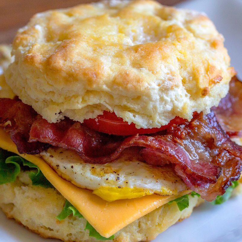 Biscuit Breakfast Sandwich with Sausage Patty and Egg