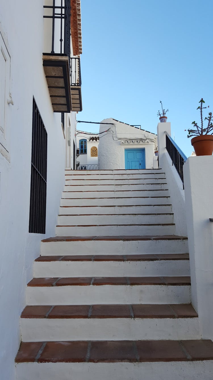 Outdoor Concrete Staircase Of A House