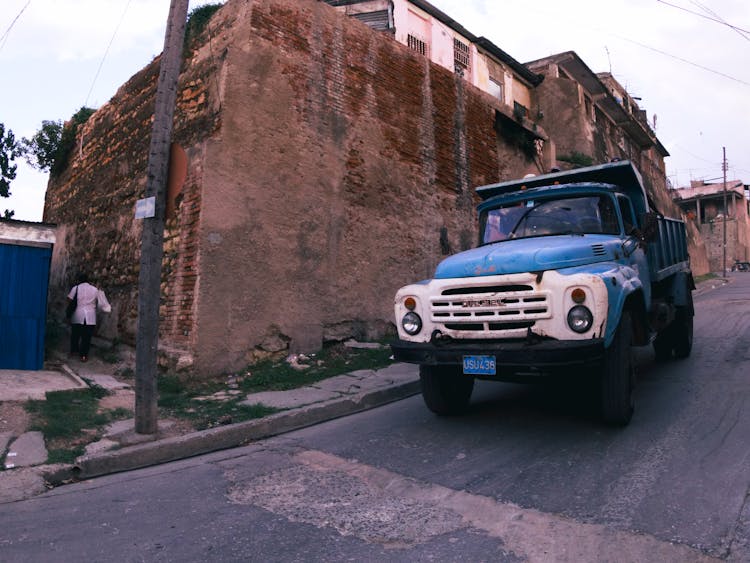 Blue Truck On The Road