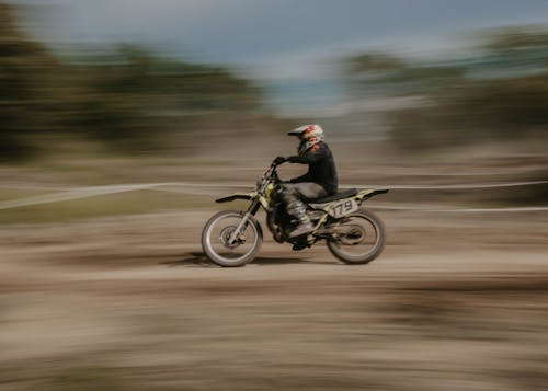 Man Riding a Motorcycle 
