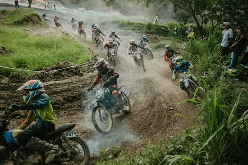 Motocross Race on a Track 