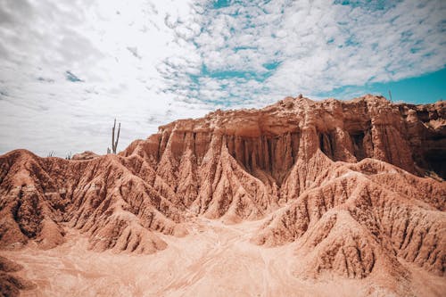 Brown Rock Formation Under Blue Sky