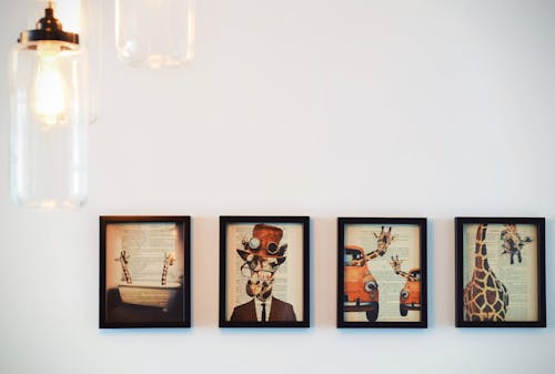 Free Four Paintings on Wall Stock Photo