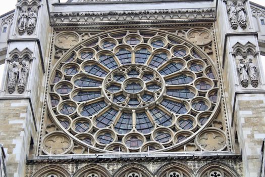 Blue and Brown Floral Glass Window