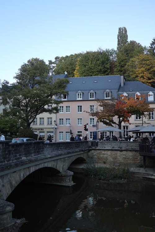 Stone Bridge above River in City