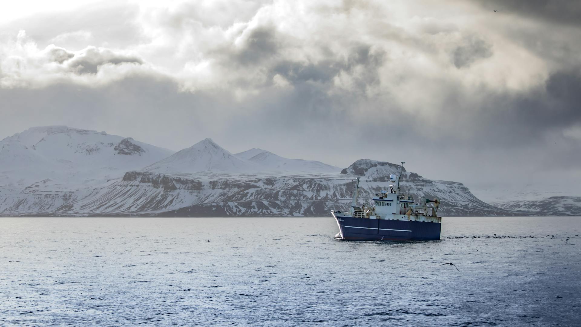 Blue and White Ship in Body of Water