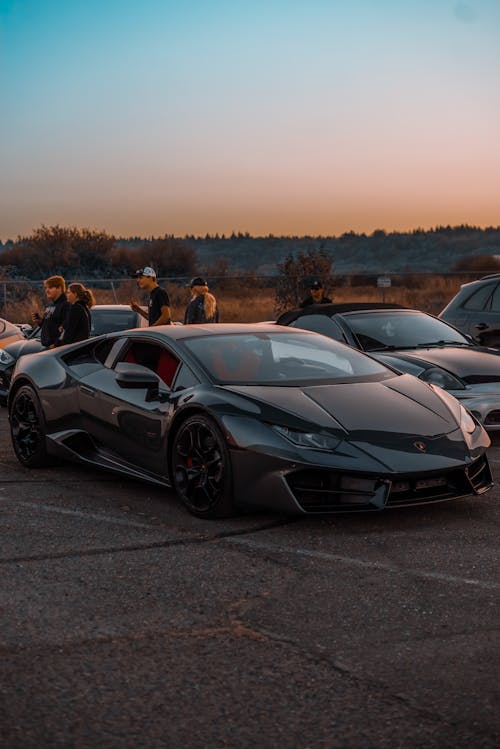 Parked Black Lamborghini