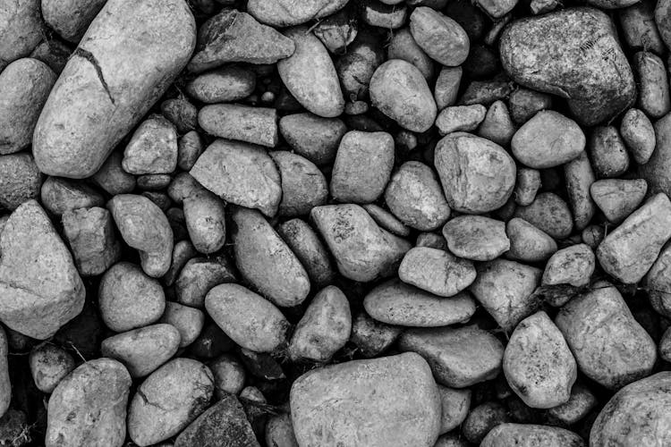 Pile Of Stones In Grayscale