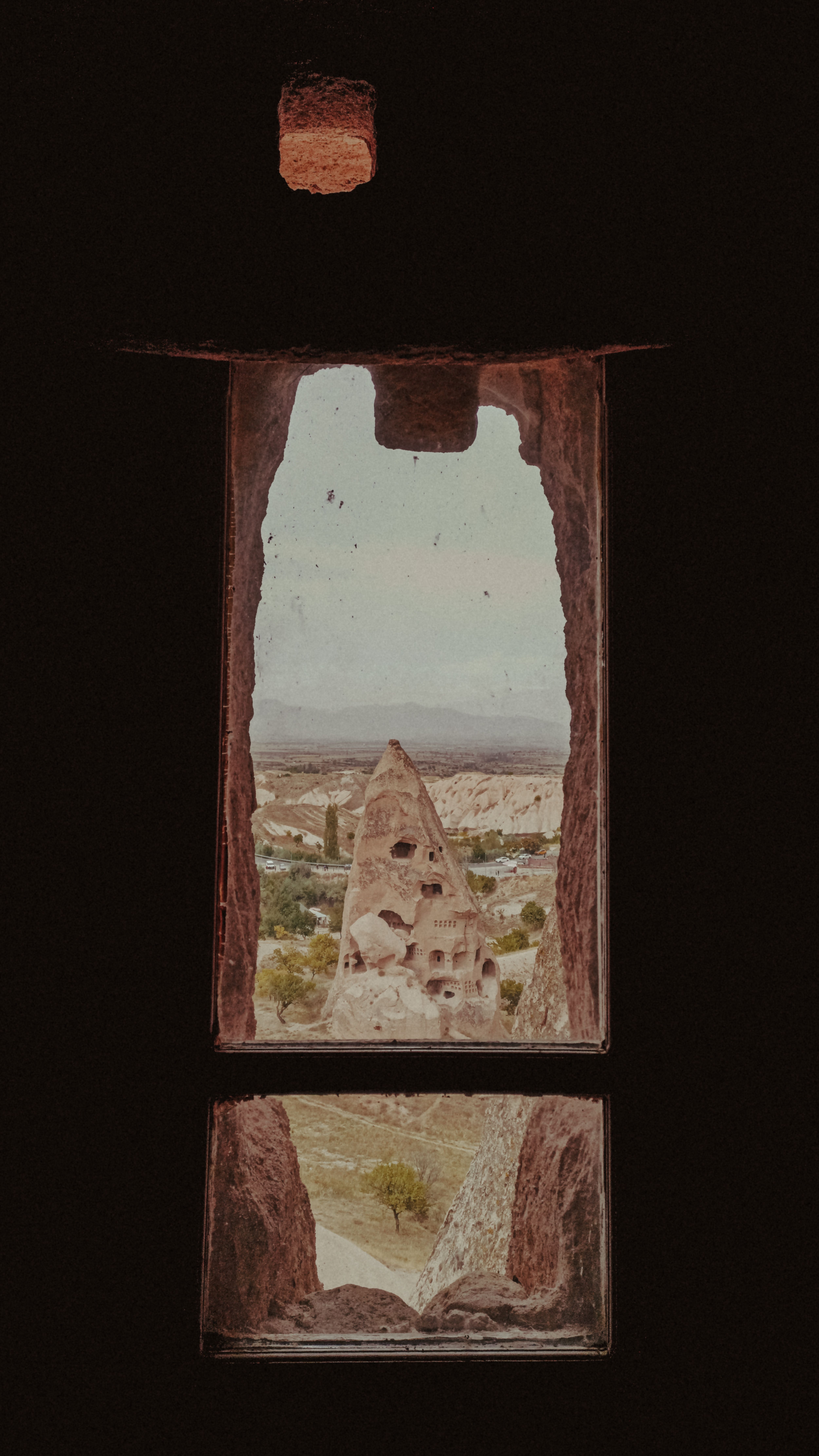Window View of Rock Houses in Turkey · Free Stock Photo