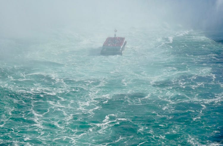 Boat On Sea On A Stormy Weather