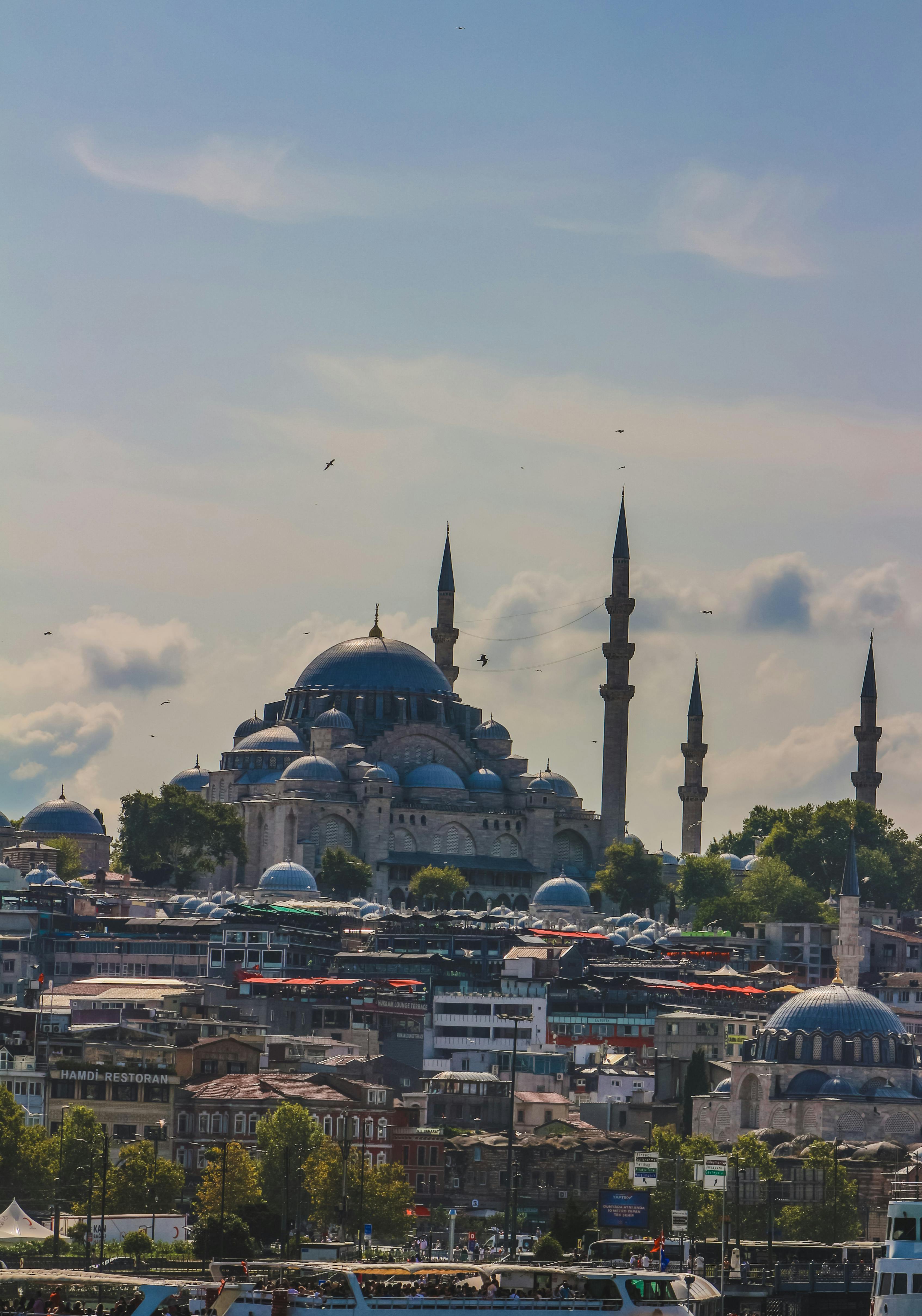 Aerial Photography of Nusretiye Mosque Under White Sky · Free Stock Photo