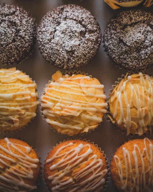 Close-Up Shot of Delicious Cupcakes