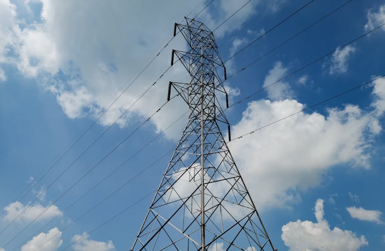 Metal Electric Tower At Daylight 