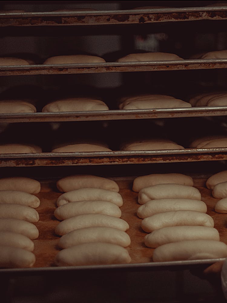 Cooking Dough Bread In An Oven