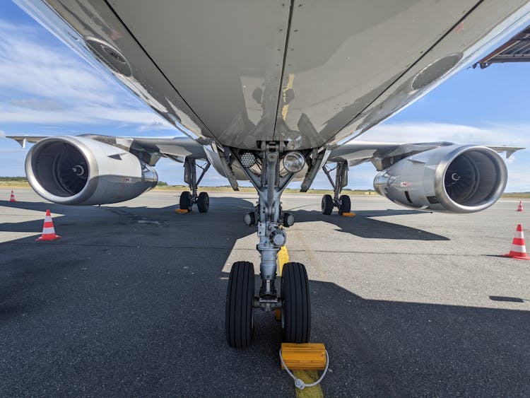 Close-up Of Aircraft Landing Gear 