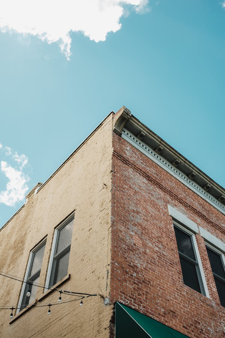 Red Brick Exterior Corner Wall Of A Building