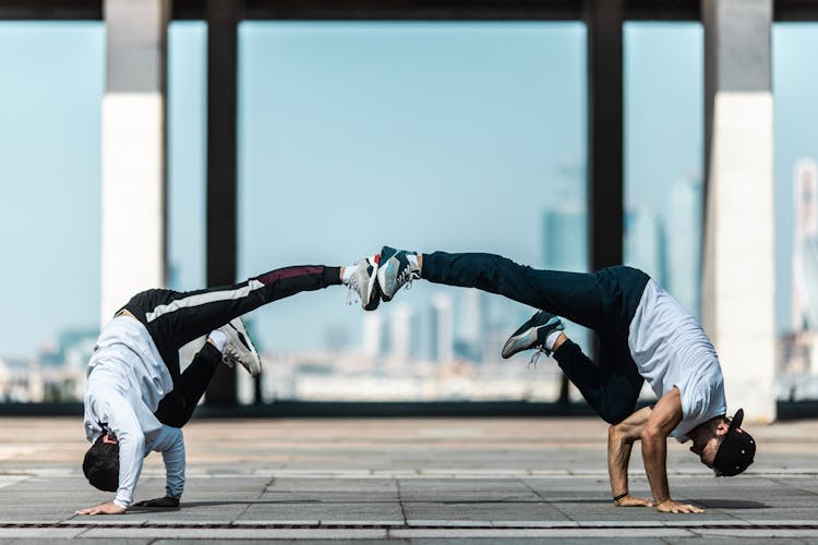 Men Performing Acrobatic Hip Hop Dance