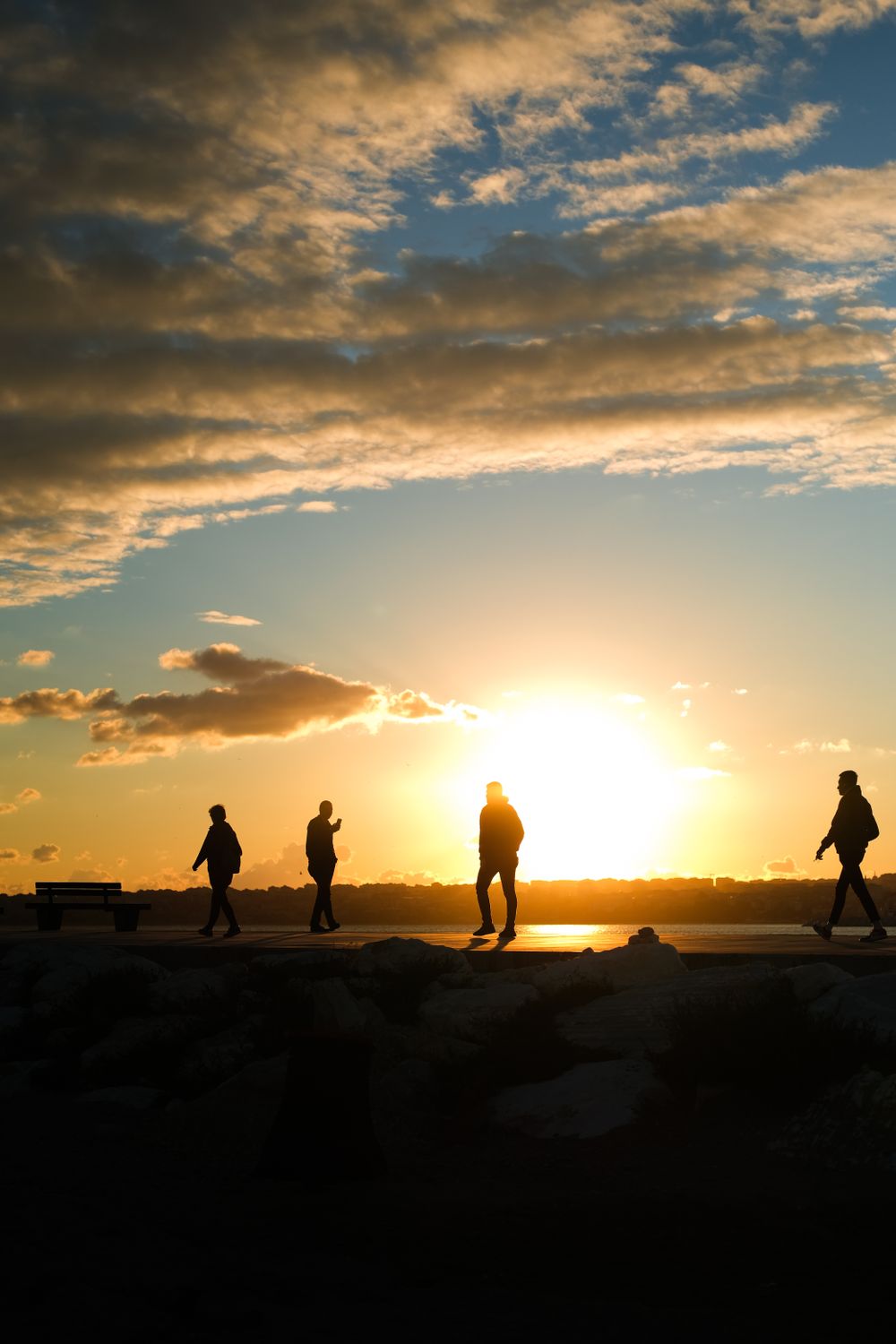 Silhouette of People Standing on the Street During Sunset · Free Stock ...