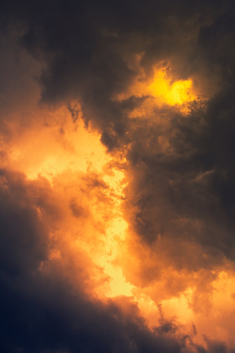 Thick Clouds In An Orange Sky