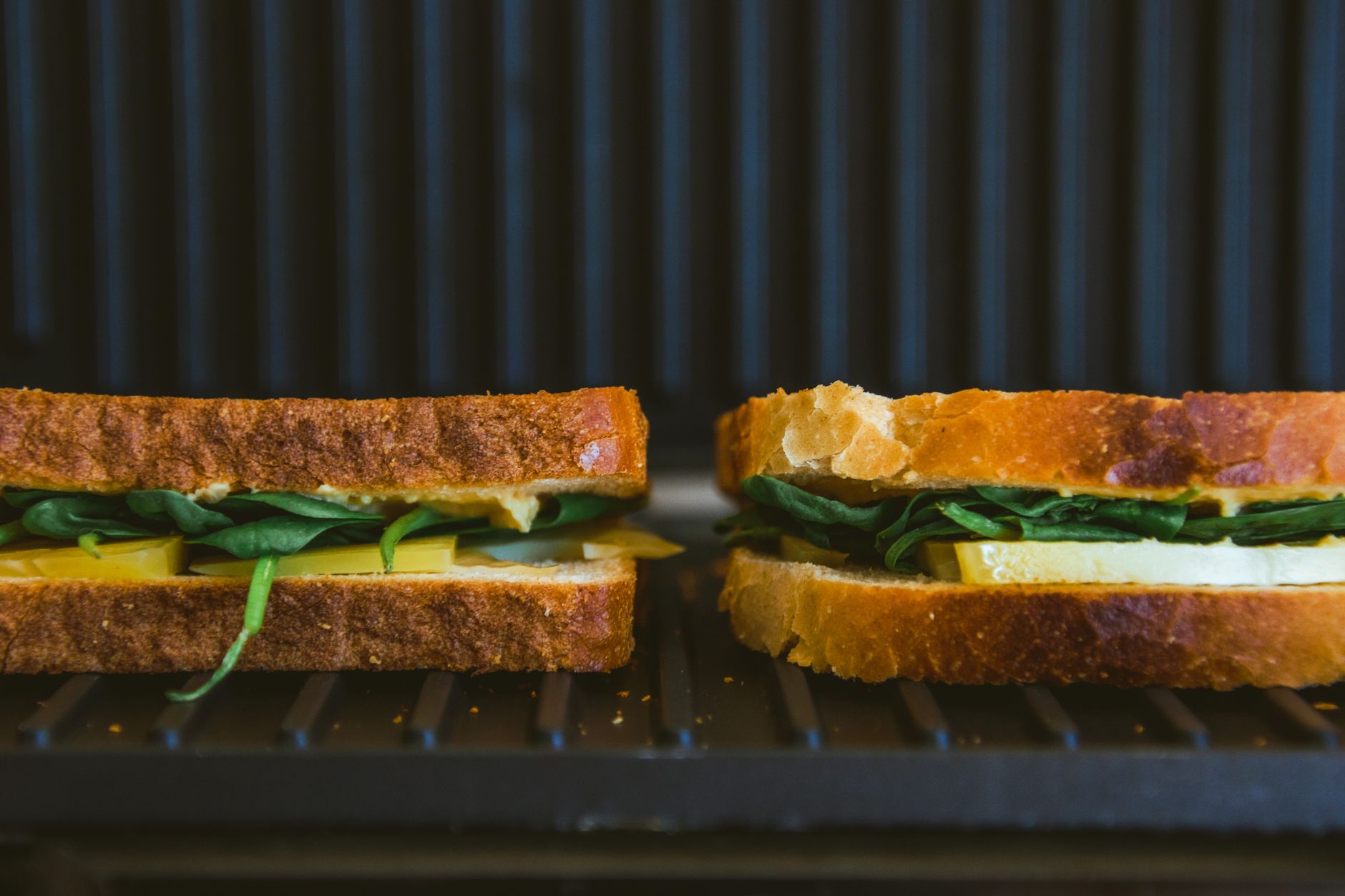 Spinach Ricotta Grilled Cheese Sandwich Sliced