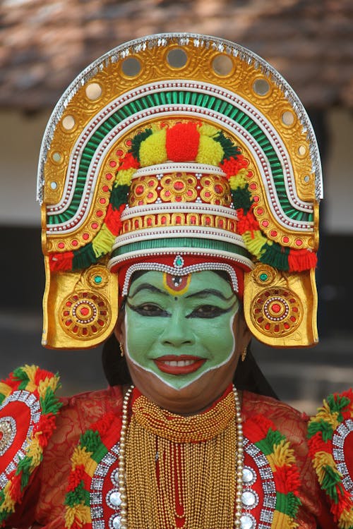 Man Wearing Kathakali Costume