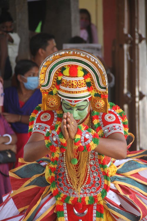 Man Wearing Kathakali Costume