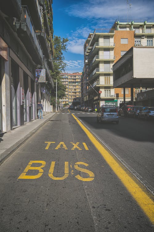 Безкоштовне стокове фото на тему «автобуси, вивіски, дорога»